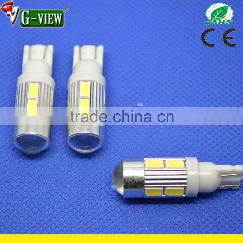 t10 w5w samsung 5630 10smd led car lighting with lens and heat sink