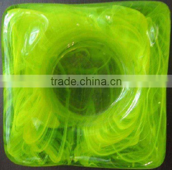 beautiful green glass brick for decroative