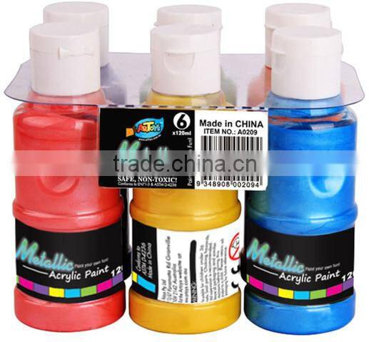 6ct*120ml Metallic Acrylic Paint A0209