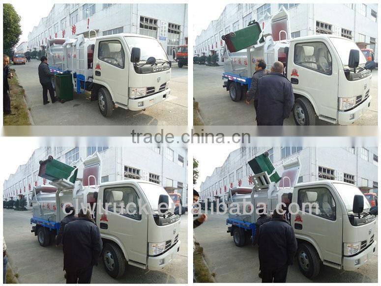 Low Price Dongfeng 5000L hydraulic lifter garbage truck
