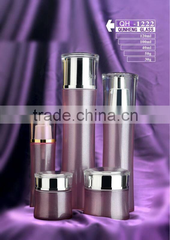 Fancy glass lotion bottle