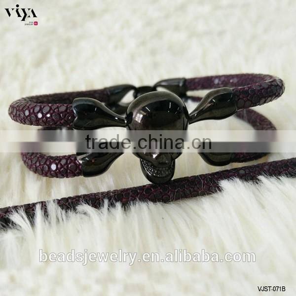2016 New Handmade Stingray/Python Skin Bracelet Genuine Leather Bracelet Manufacturer