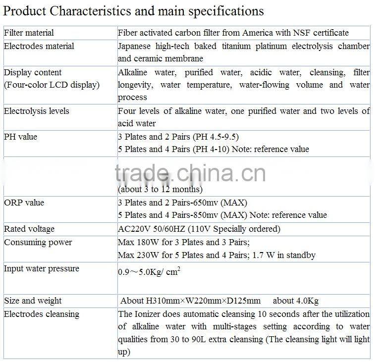 electrolysis water ionizer alkaline faucet water ionizer
