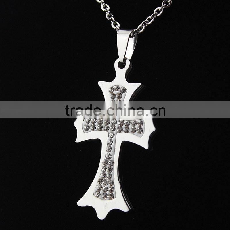 Diamond Cross Necklace pendants, high-grade stainless steel diamond necklaces