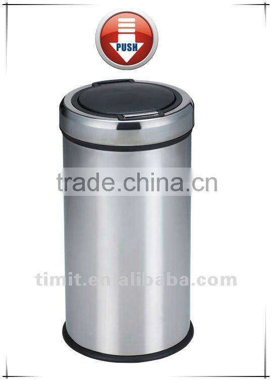 Superior Quality Stainless Steel Body PP Cover Bottom Round Recycling Bin
