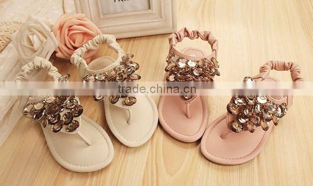 2014 Flower Pearl Girls Sandals Kids Sandals