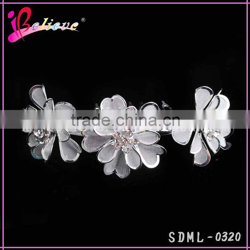 Silver decorative hair accessories women hair jewelry wedding hair comb