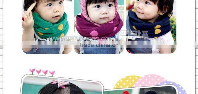 2014 Latest Cute Polka Dot Pattern Circle Loop Style Baby Kids Winter Scarf
