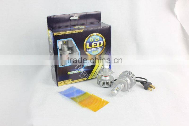 Newest G6 strong lifespan 50000 hours no fan all in one super bright h4 car led headlight china factory direct