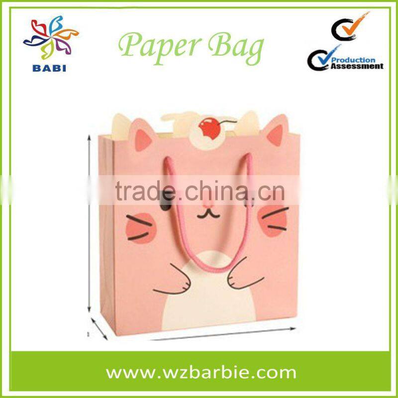 Lovely Animal Recycable Paper Shopping Bag With Handle