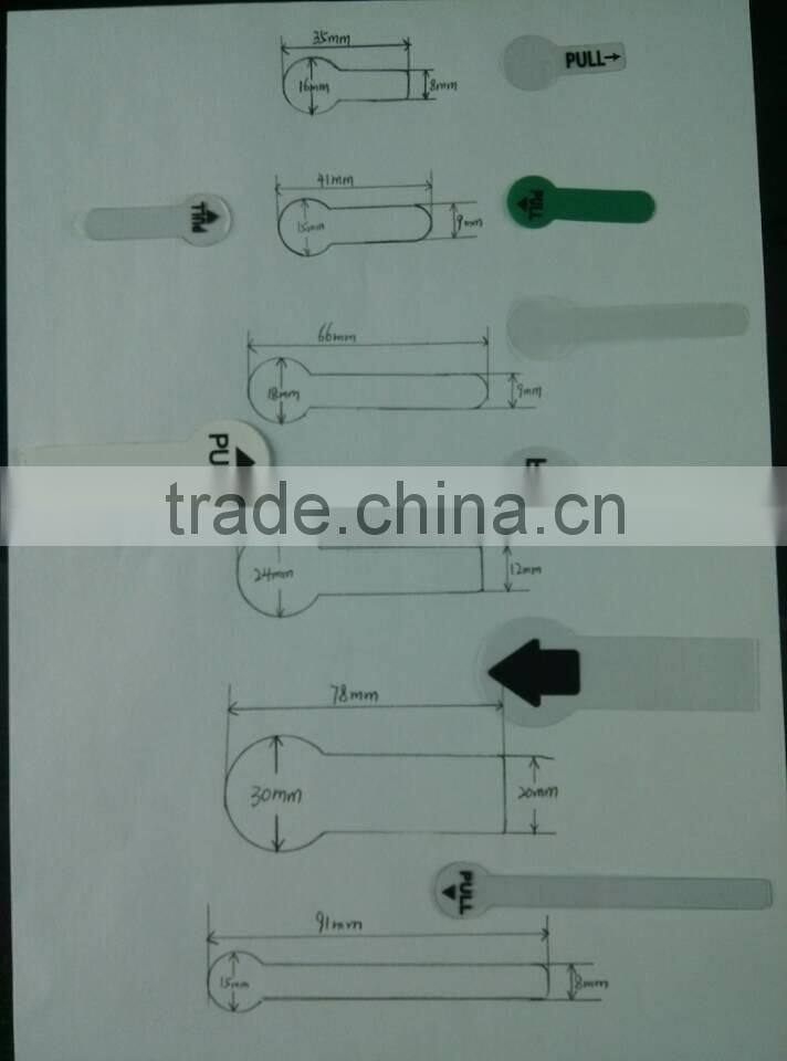 insulator-pull-tab battery strip,AAA plastic battery isolation sheet, battery pull tab,battery insulation application