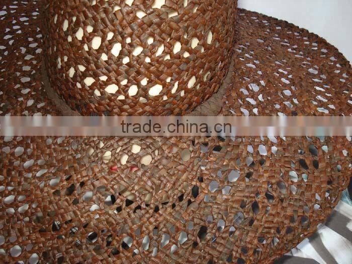 brown fashion raffia straw hat for lady