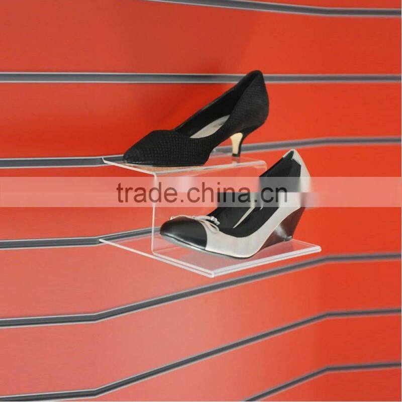 Slatwall Tier Step Acrylic Shoe Display Stand