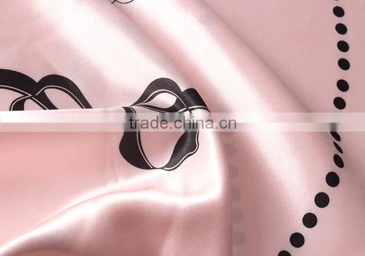 OEM service custom design digital printed 100% polyester satin fabric