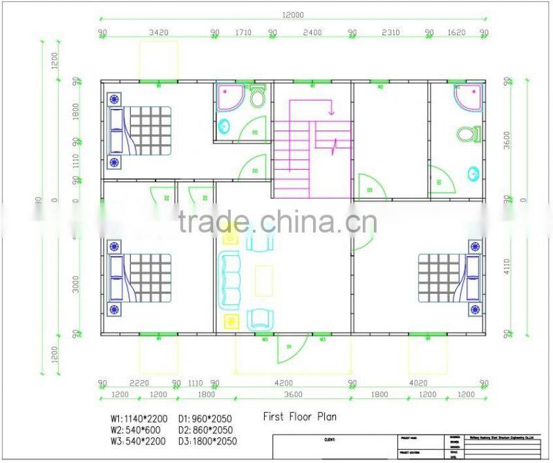 Two Storey MOst Economical Prefabricated living prefab house fr earthquake proof