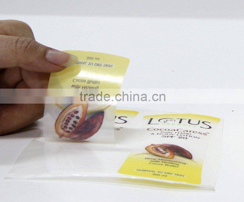 high quality custom glassine sticker label