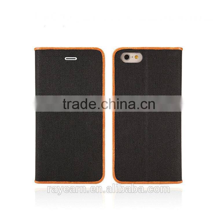 Business name card holder card slot leather case cover for iPhone 6 with genuine leather