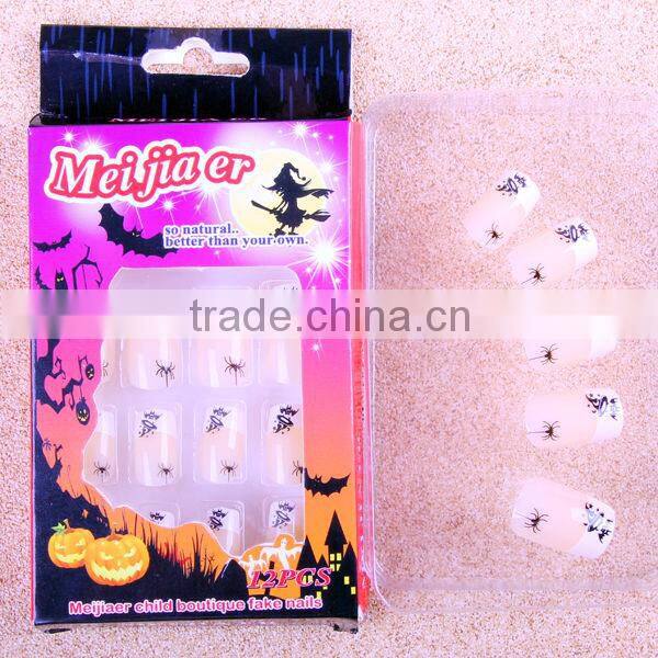 2016 Halloween fingernail false nail tips festival flamming scary nails