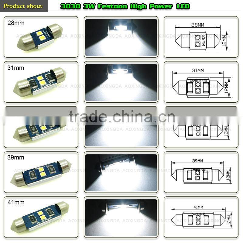 3030 festoon 2W 42mm Error free license plate light
