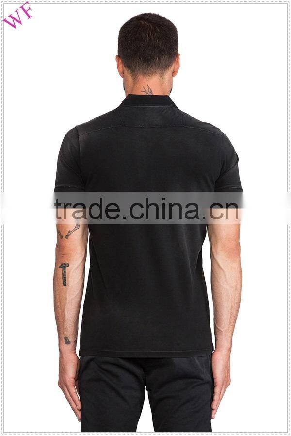 OEM PARTIAL FRONT BUTTON AND ZIP PLACKET POLO TWIN TIPPED POLO SHIRT FOR MEN