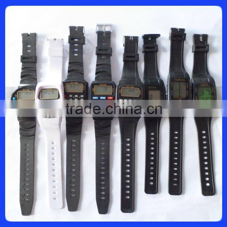Cheap promotion watch with electronic calculator plastic watch multi color promotion watch