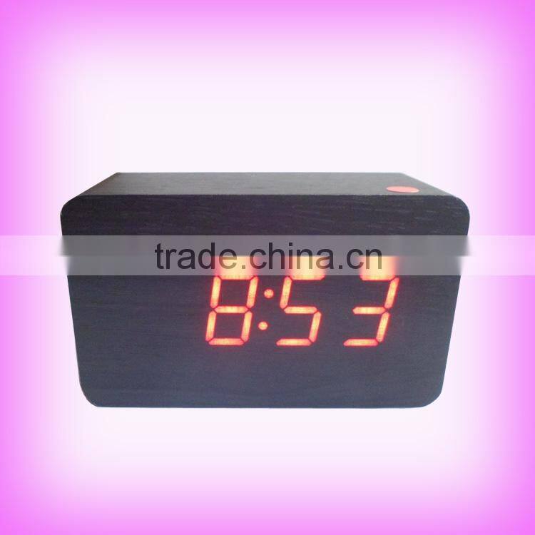 Multi-function digital wooden table clock