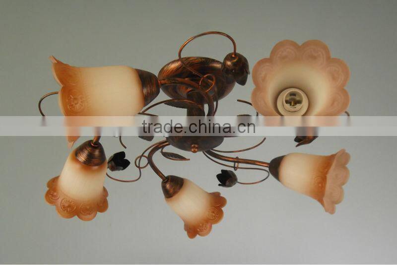 Antique zhongshan newest flower lamp & glass ceiling lamp 8422-3