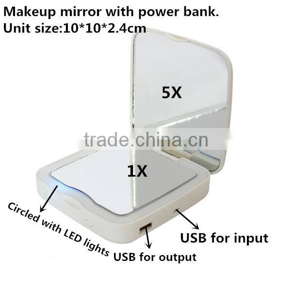 LED lighted table cosmetic mirror / living room LED table mirror