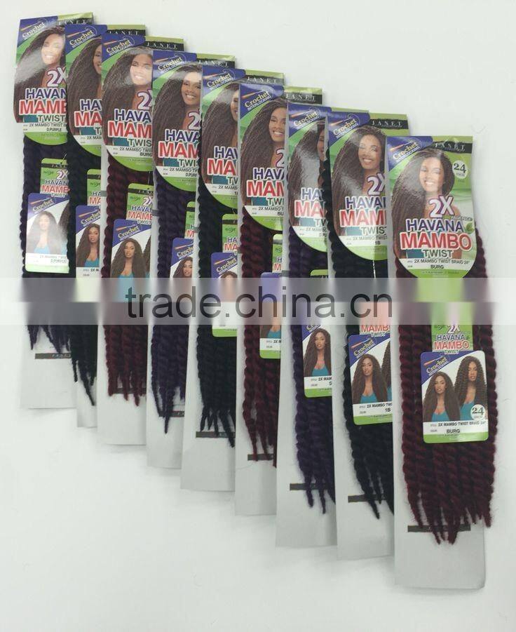2016 New Premium Havana Mambo Twist Crochet Braid Hair Synthetic Crochet Braiding Hair Extension for Afro