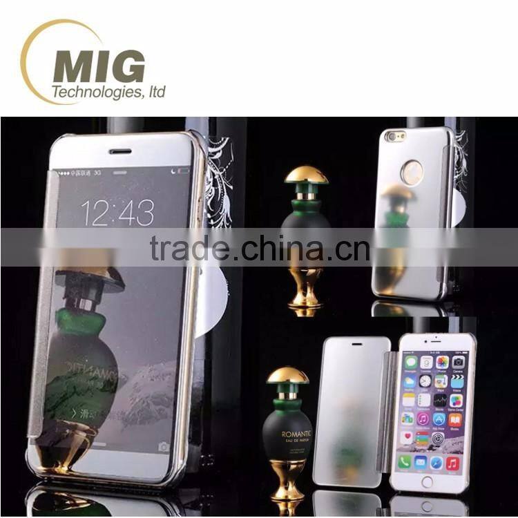 3D Mirror Smart View Clear Flip Phone Case Cover For Apple iPhone 5 5S 6 6S Plus case