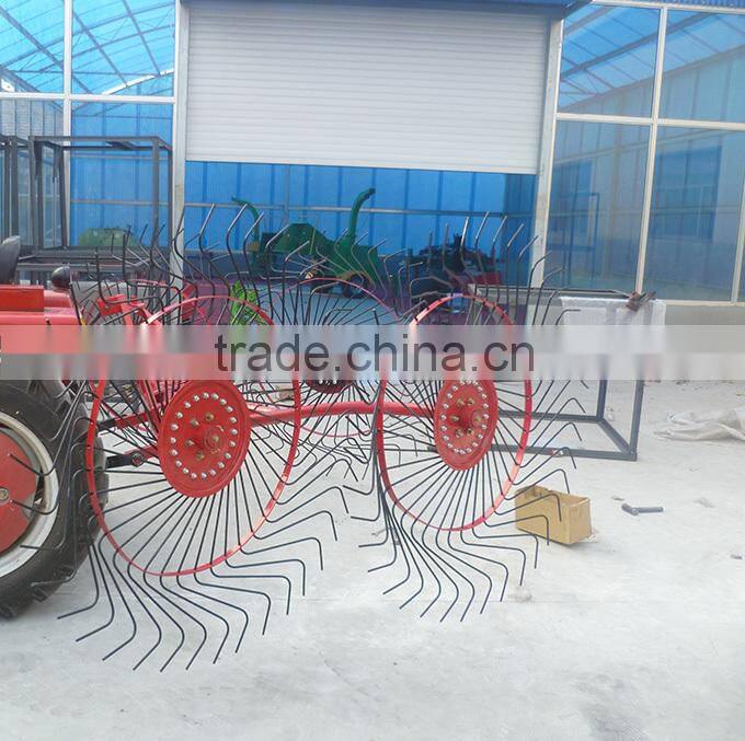 High performance 3 point hitch finger wheel hay rake for ranch using