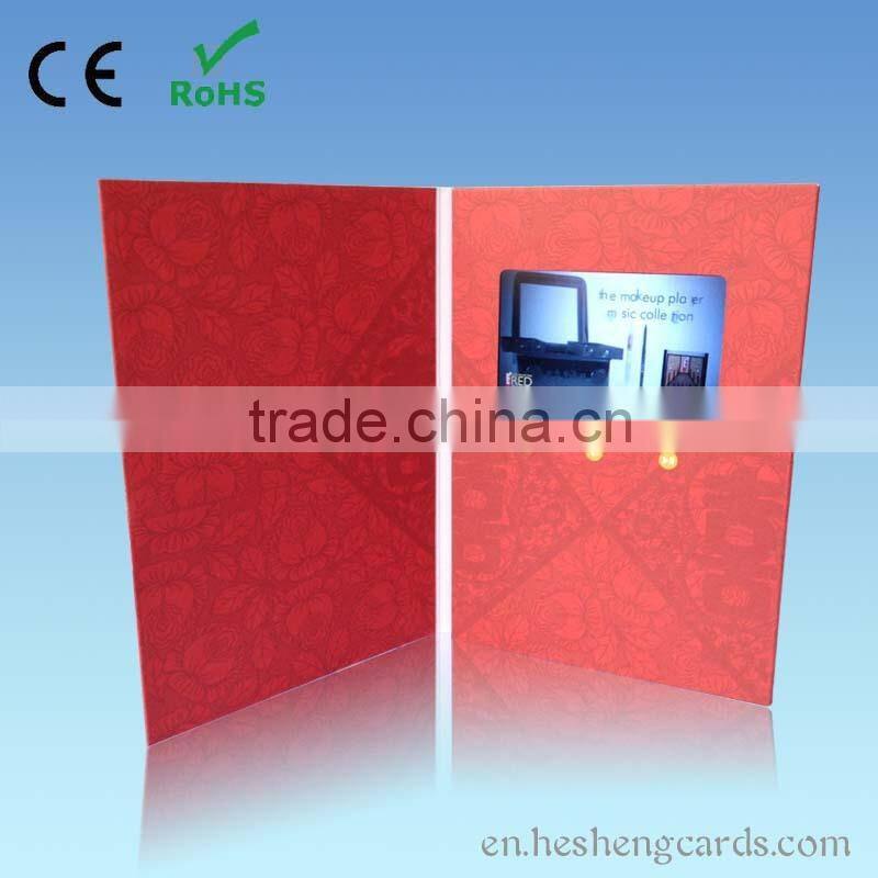 fancy customize video invitation card /lcd video greeting card for invitation