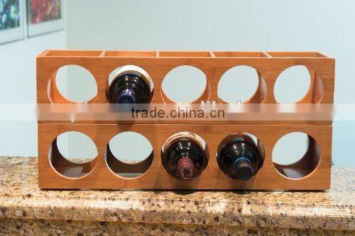5 bottle bamboo wine rack