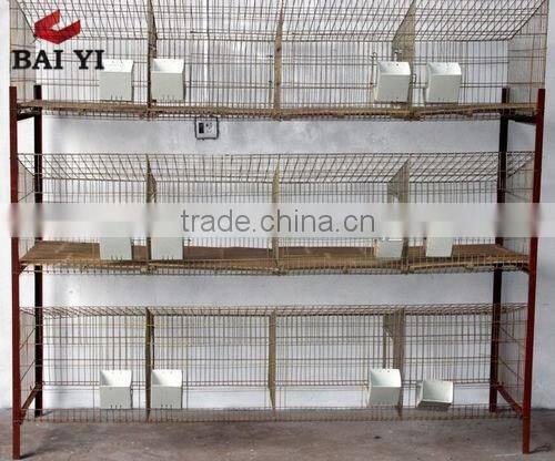 BAIYI Cheap Large Metal Tiers Cage For Baby and Mother / Commercial Rabbit