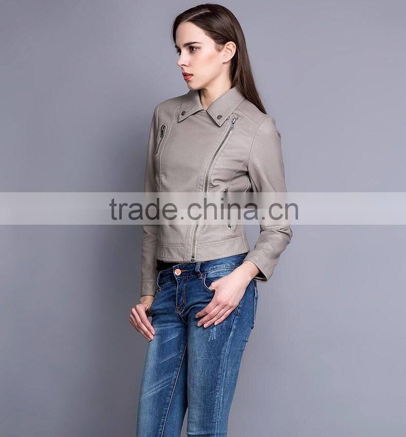 PU Leather Jackets Women 2016 Winter