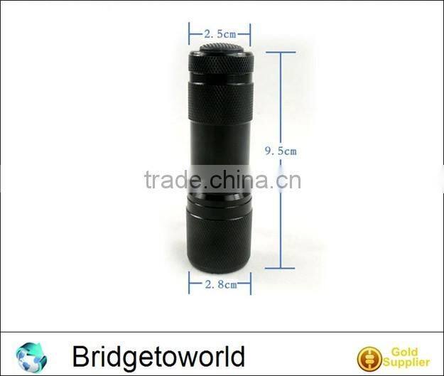 9 LED UV aluminum pocket flashlight