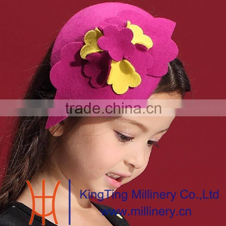 Wholesale Girls Fashion Wool Fascinators/Headpieces Red/Yellow Decorative Hat