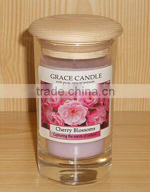 candle in glass jar, scent or unscented, color candle for wedding party or christmas decoration