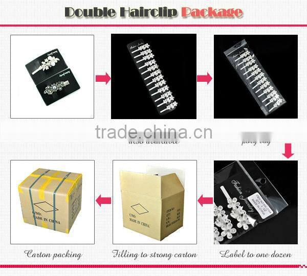 Hot sale black metal diamond butterfly hair duck clips