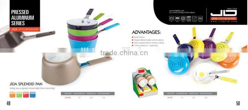 Mirror polished aluminum non stick fry pan