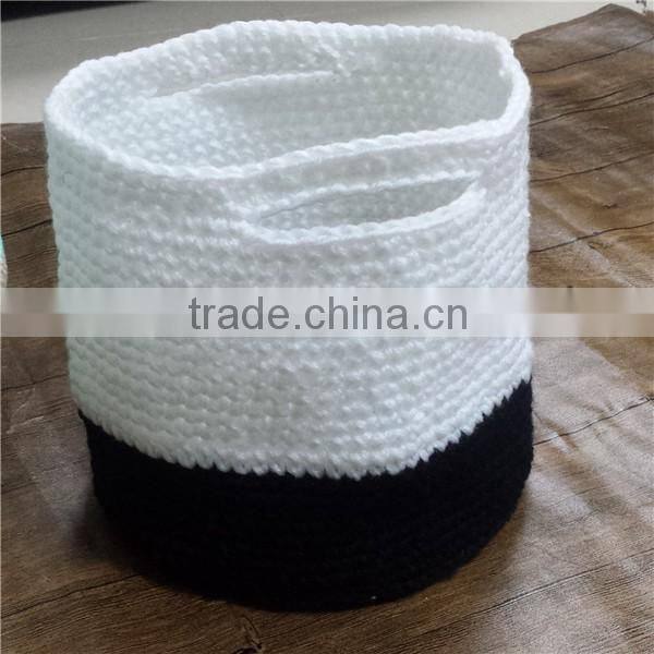 Crochet handmade storage baseket crochet hand basket folder basket set