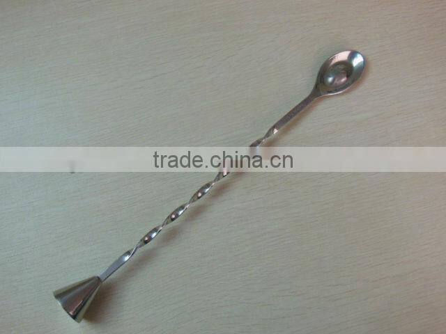 29 cm stainless steel cocktail spoon with Conical head, 11.5 inches ss bar spoon