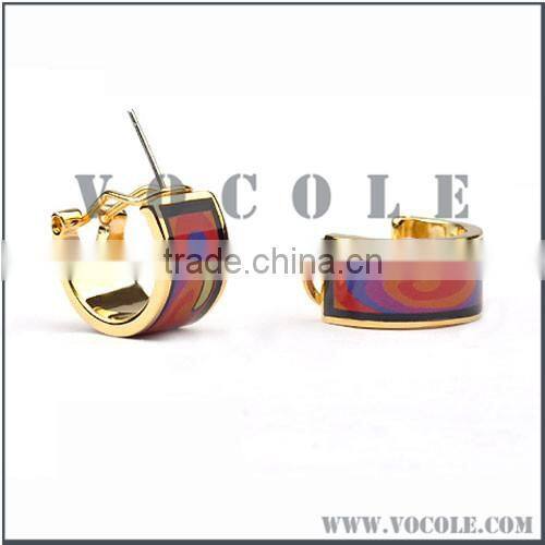 Dangle cuff hoop jewelry stainless steel Enamel earrings