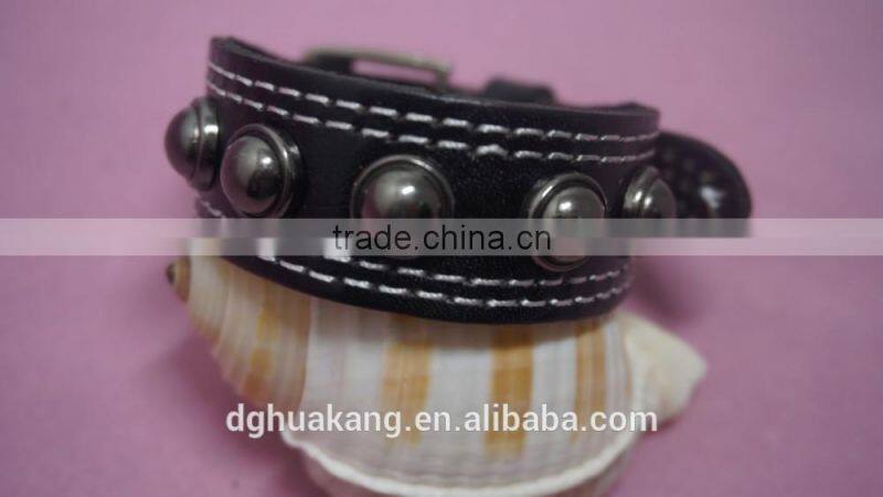 Stainless Ball Leather Bracelet Pin Buckle Closure