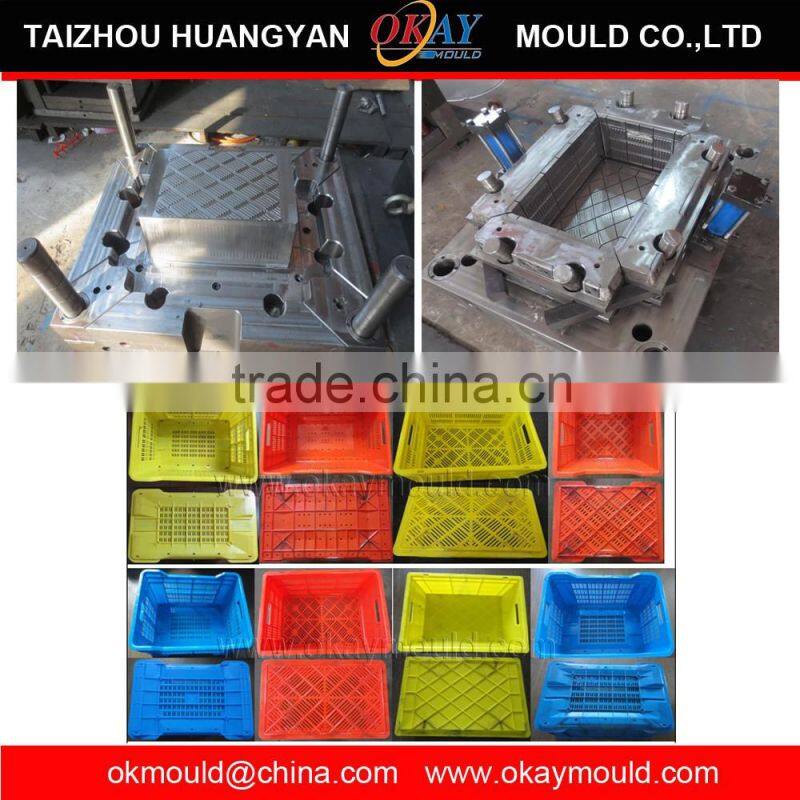 plastic injection moulding mould for plastic vegetable crate mould
