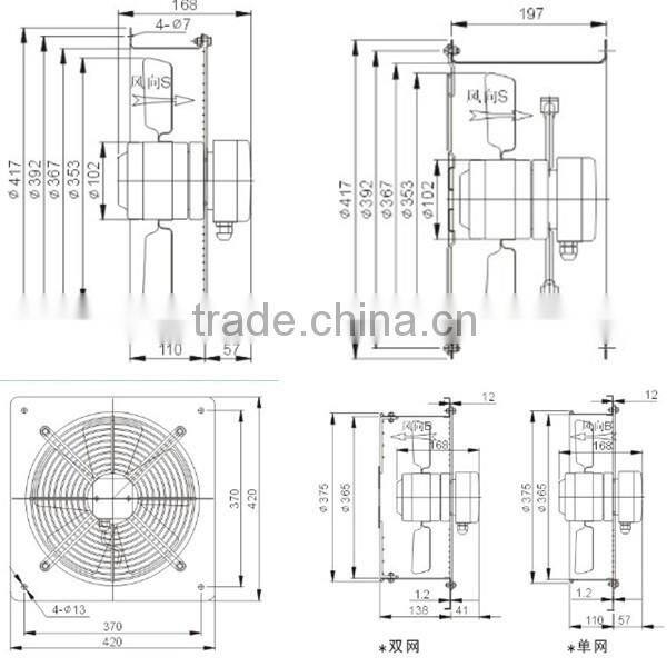 YWF450mm Louver Tpye series Out-rotor Axial Fan