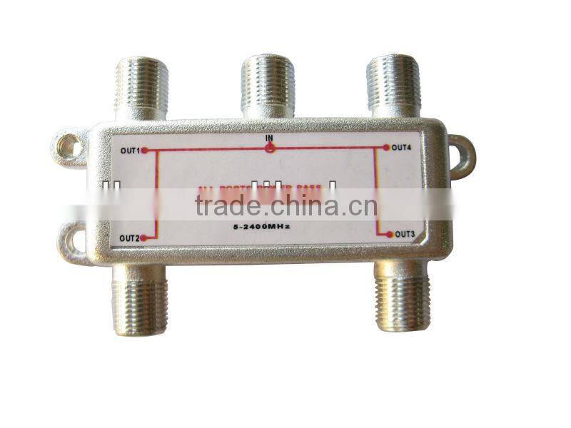 5-2400MHz 2 way satellite splitter all ports power pass tv antenna splitter