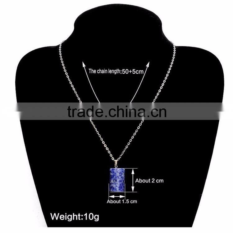 2016 New design fashion gemstone necklace pendant necklace gemstone jewelry