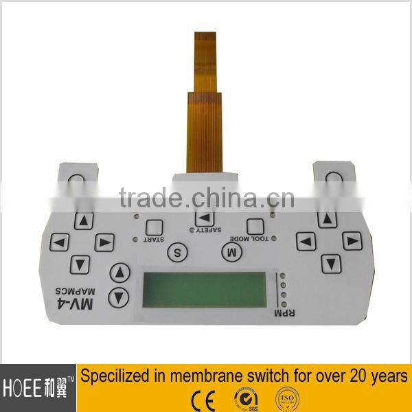 Hot selling custom self adhesive graphic overlay Plastic foil with LED keyboard