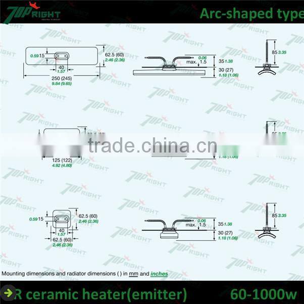 Industrial Ceramic Infrared Heater With Thermocouple